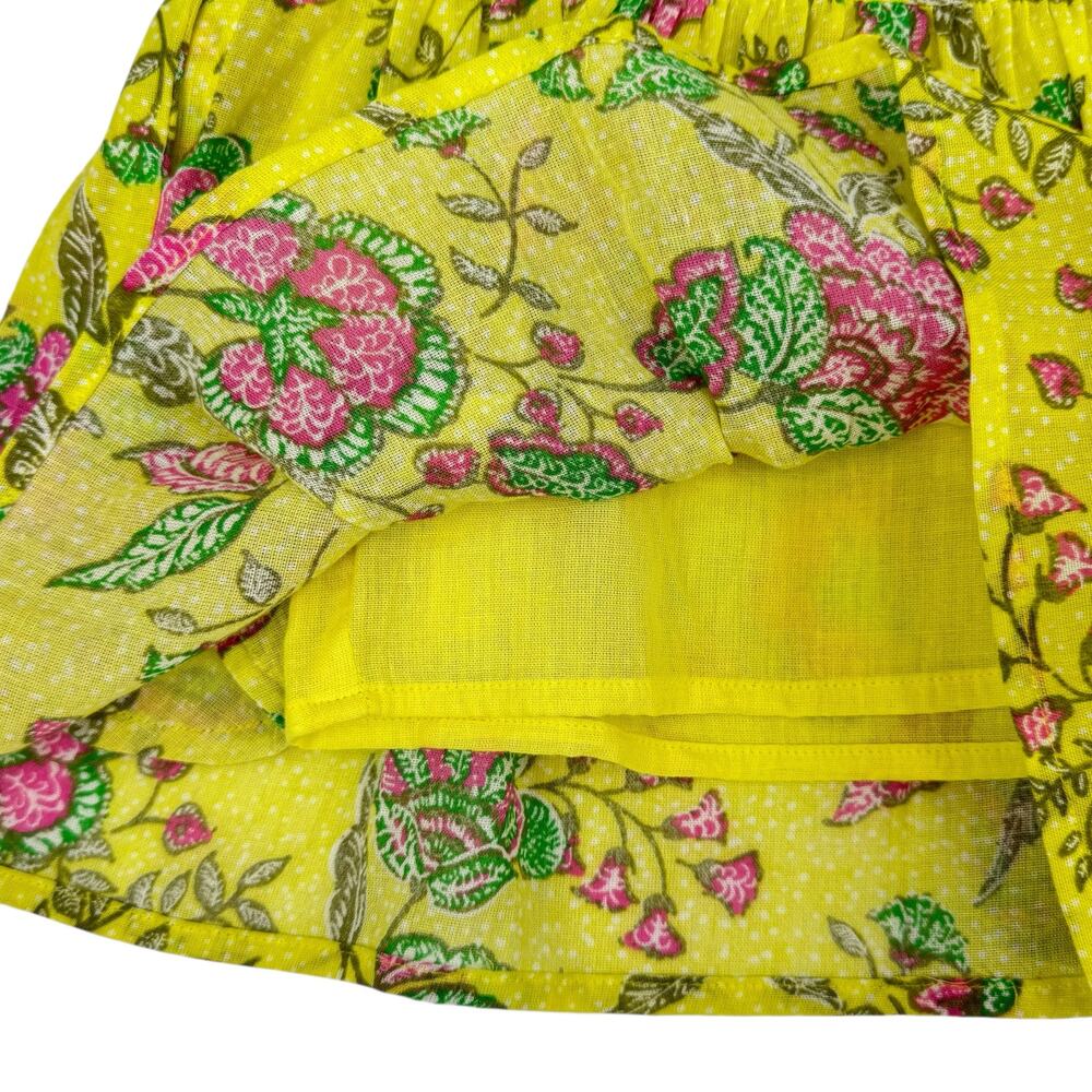 Sundry NWT Sz 1 Felicity Green Pink Floral Print Lined Tiered Mini Skort Skirt - Picture 4 of 9